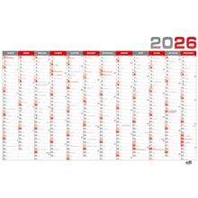 Nástěnný roční červený kalendář 2026