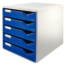 Zásuvkový box Leitz - 5 zásuvek, modrý/šedý