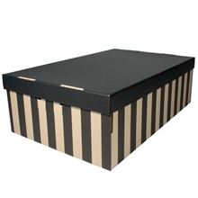 Úložné krabice BIG BOX - hnědočerné, s víkem, 37 x 18 x 56 cm, nosnost 10 kg, 2 ks