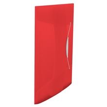 Desky s chlopněmi a gumičkou Esselte VIVIDA - A4, plastové, červené, 1 ks