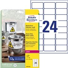 Velmi odolné polyesterové etikety Avery Zweckform - bílé, 63,5 x 33,9 mm, 480 ks