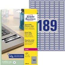 Velmi odolné polyesterové etikety Avery Zweckform - stříbrné, 25,4 x 10 mm, 3780 ks