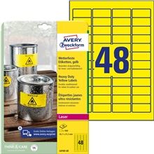 Velmi odolné polyesterové etikety Avery Zweckform - žluté, 45,7 x 21,2 mm, 960 ks