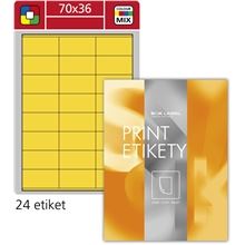 Univerzální etikety S&K Label - žluté, 70 x 36 mm, 2 400 ks