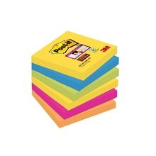 Samolepící bloček Post-it Super Sticky - 76 x 76 mm, Carnival, 6 x 90 lístků