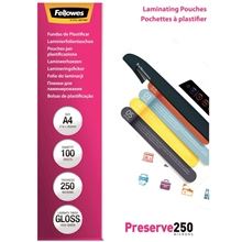 Laminovací fólie Fellowes - A4, 2 x 250 mic, lesklé, 100 ks