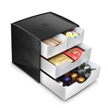 Organizér do kuchyňky Cep - plastový, 4 zásuvky, černá/šedá