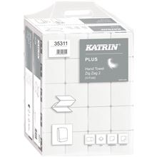 Skládané papírové ručníky Katrin - 2vrstvé, bílé, 20x200 ks