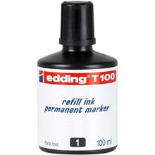 Náhradní permanentní inkoust Edding T100 - 100 ml, černý