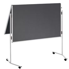 Mobilní dvojitá filcová nástěnka Franken Premium - 120 x 150 cm, skládací, šedá