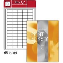 Snímatelné etikety S&K Label - bílé, 38 x 21,2 mm, 6500 ks