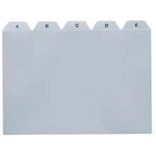 Rozlišovače do kartoték A5 - PVC, potištěné A-Z, 25-dílné, šedé