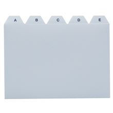 Rozlišovače do kartoték A6 - PVC, potištěné A-Z, 25-dílné, šedé