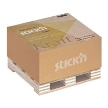 Samolepicí bloček Stick'n by Hopax KRAFT na paletce - 76 x 76 mm, přírodně hnědý, 400 lístků