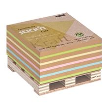 Samolepicí bloček Stick'n by Hopax KRAFT na paletce - 76 x 76 mm, mix barev, 400 lístků