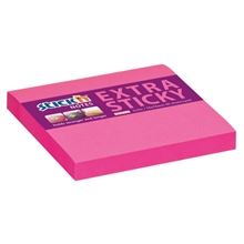 Samolepicí bloček Stick'n by Hopax EXTRA STICKY - 76 x 76 mm, neonově růžový, 90 lístků
