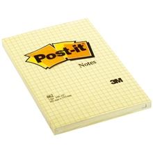 Samolepící bloček Post-it Super Sticky - 102 x 152 mm, čtverečkovaný, světle žlutý, 100 lístků