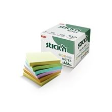 Samolepicí bloček v kostce Stick'n by Hopax FSC - 76 x 76 mm, 6 x 100 lístků, mix pastelových barev