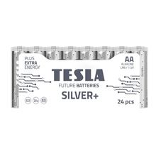 Alkalické baterie Tesla SILVER+ - 1,5V, LR6, typ AA, 24 ks