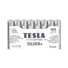 Alkalické baterie Tesla SILVER+ - 1,5V, LR03, typ AAA, 24 ks