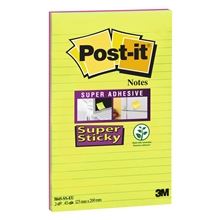 Samolepící bloček Post-it Super Sticky - 127 x 203 mm, neonově zelená/fuchsie, 2 x 45 lístků