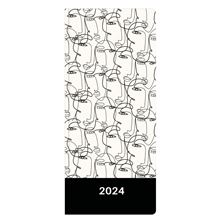Diář měsíční kepesní PVC Pastelini - design Faces 2024