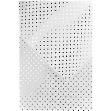 Ozdobný papír A4 Polka Dot - 190 g/m2, bílý/stříbrný, 10 listů