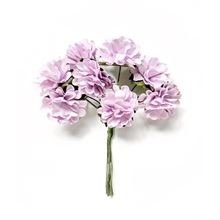 Papírové květiny na drátku - dahlia, světle fialová, 8 ks
