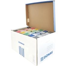 Archivační krabice s víkem Donau - kartonové, modré, 37 x 55,8 x 31,5 cm, 5 ks