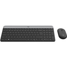 Bezdrátový set klávesnice a myši Logitech Slim Wireless Combo MK470 - kompaktní, černo-šedý