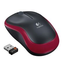 Bezdrátová myš Logitech M185 - optická, červená