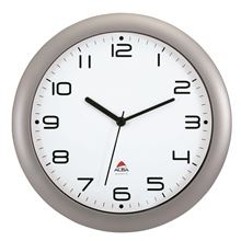 Nástěnné hodiny Standard - plastové, průměr 30 cm, stříbrné