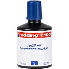 Náhradní permanentní inkoust Edding T100 - 100 ml, modrý