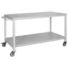 Pojízdný dílenský stůl - 150 x 80 x 90 cm, světle šedý/šedý