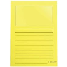 Papírový obal L s okénkem Q-Connect - A4, žlutý, 1 ks