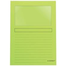Papírový obal L s okénkem Q-Connect - A4, zelený, 1 ks