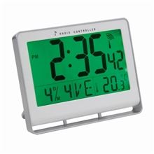 Digitální hodiny LCD NEO - bílé/stříbrnošedé