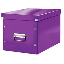 Krabice Click & Store Leitz WOW - čtvercová, purpurová