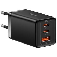 Baseus rychlonabíjecí adaptér GaN5 Pro, 2x USB-C, USB-A, 65W, černá