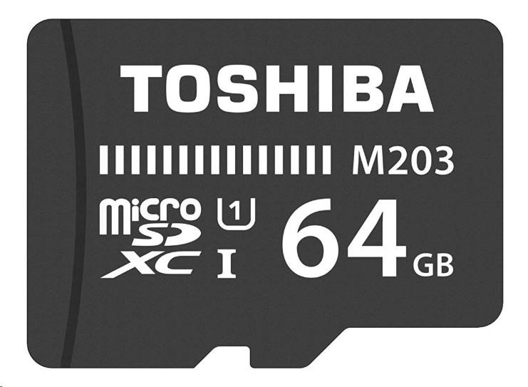 TOSHIBA microSD 64GB paměťová karta UHS-I (U1), M203, Class 10 + adapter - obrázek č. 0