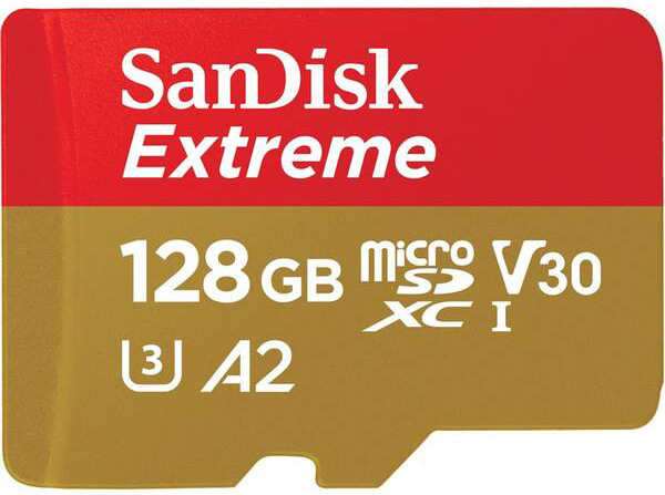 Paměťová karta SanDisk Micro SDXC Extreme AC 128GB UHS-I U3 (190R/90W) + adapter (SDSQXAA-128G-GN6AA) - obrázek č. 0