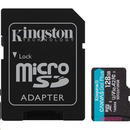 Kingston 128GB microSDXC Canvas Go Plus 170R A2 U3 V30 Card + ADP - obrázek č. 0