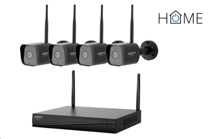 Kamerový systém iGET HOME Wi-Fi NVR N4C4 - Wi-Fi rekordér + 4x kamera (N4C4 HOME) černý - obrázek č. 0