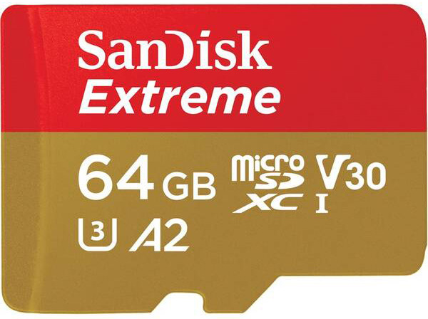 Paměťová karta SanDisk Micro SDXC Extreme 64GB UHS-I U3 (170R/80W) + adapter (SDSQXAH-064G-GN6MA) - obrázek č. 1