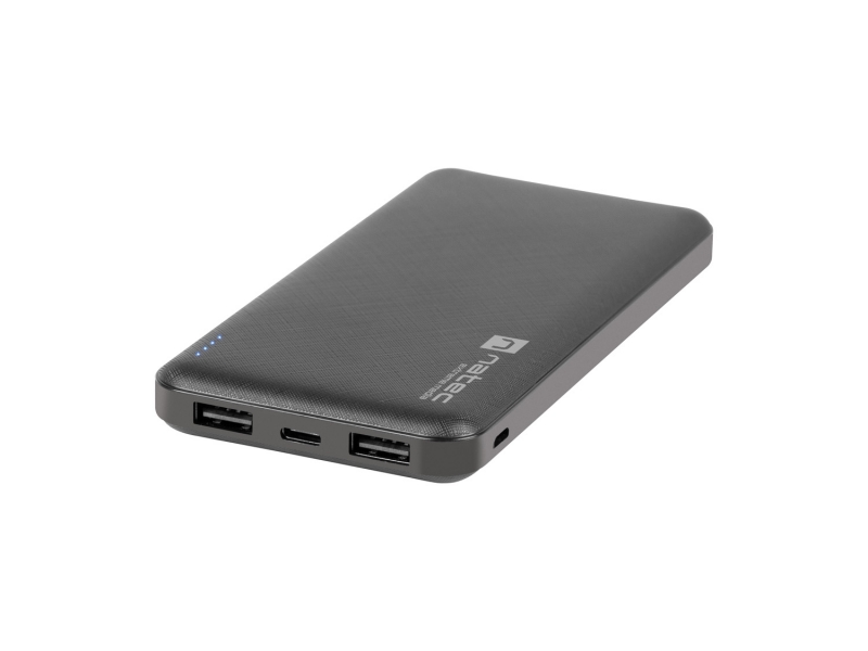 Natec Trevi Slim Power bank 10000mAh, Type-C, micro USB, Black - obrázek č. 0