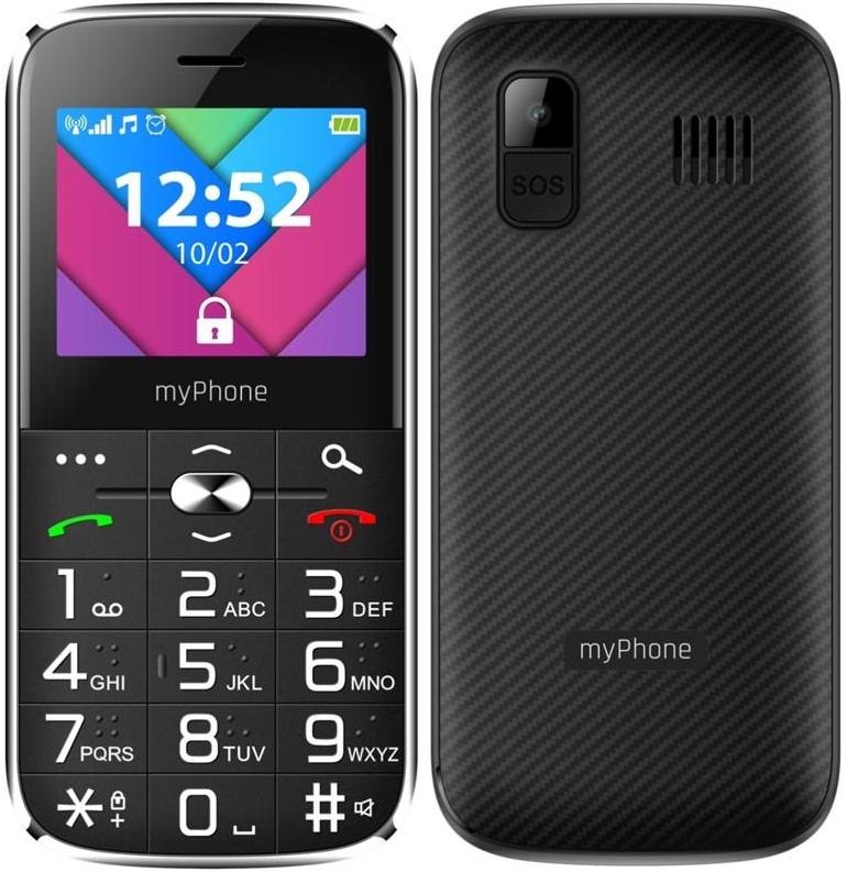 Mobilní telefon myPhone Halo C Senior s nabíjecím stojánkem (TELMYSHALOCBK) černý - obrázek č. 1