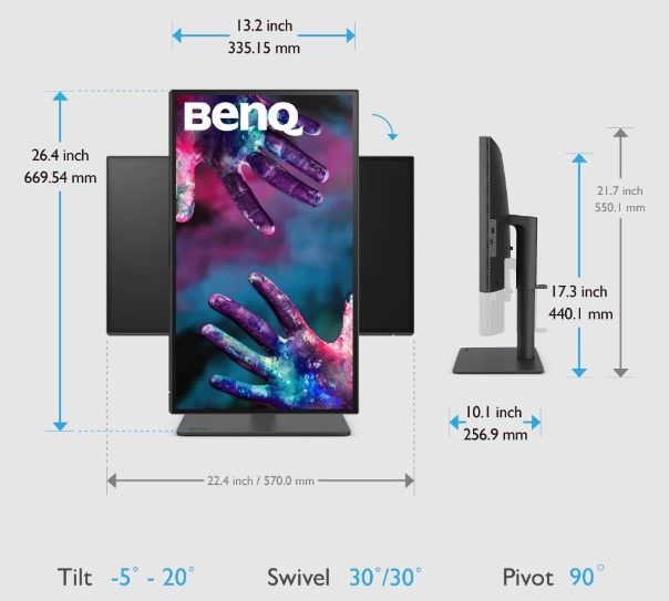 BenQ PD2506Q - LED monitor 25" - obrázek č. 5