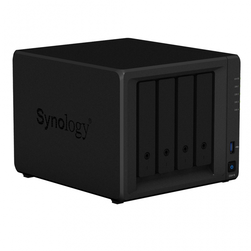 Synology DiskStation DS418 úložný server RTD1296 Připojení na síť Ethernet Mini Tower Černá NAS - obrázek č. 0
