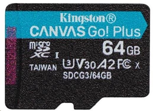 Kingston 64GB microSDXC Canvas Go Plus 170R A2 U3 V30 Card + ADP - obrázek č. 0