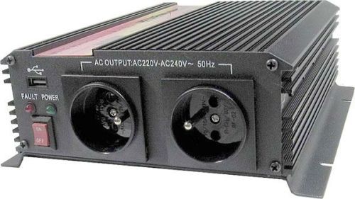 Měnič napětí Carspa CAR1KU-12 12V/230V+USB 1000W, modifikovaná sinus - obrázek č. 0